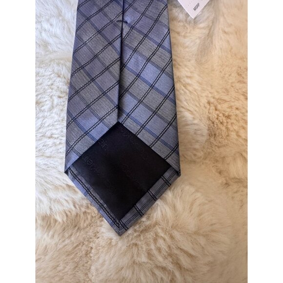 Calvin Klein Mens Blue Plaid Silk Tie Classic Fit Formal Business Accessory New - Picture 5 of 5